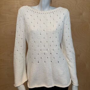 Cozy perforated knitted sweater